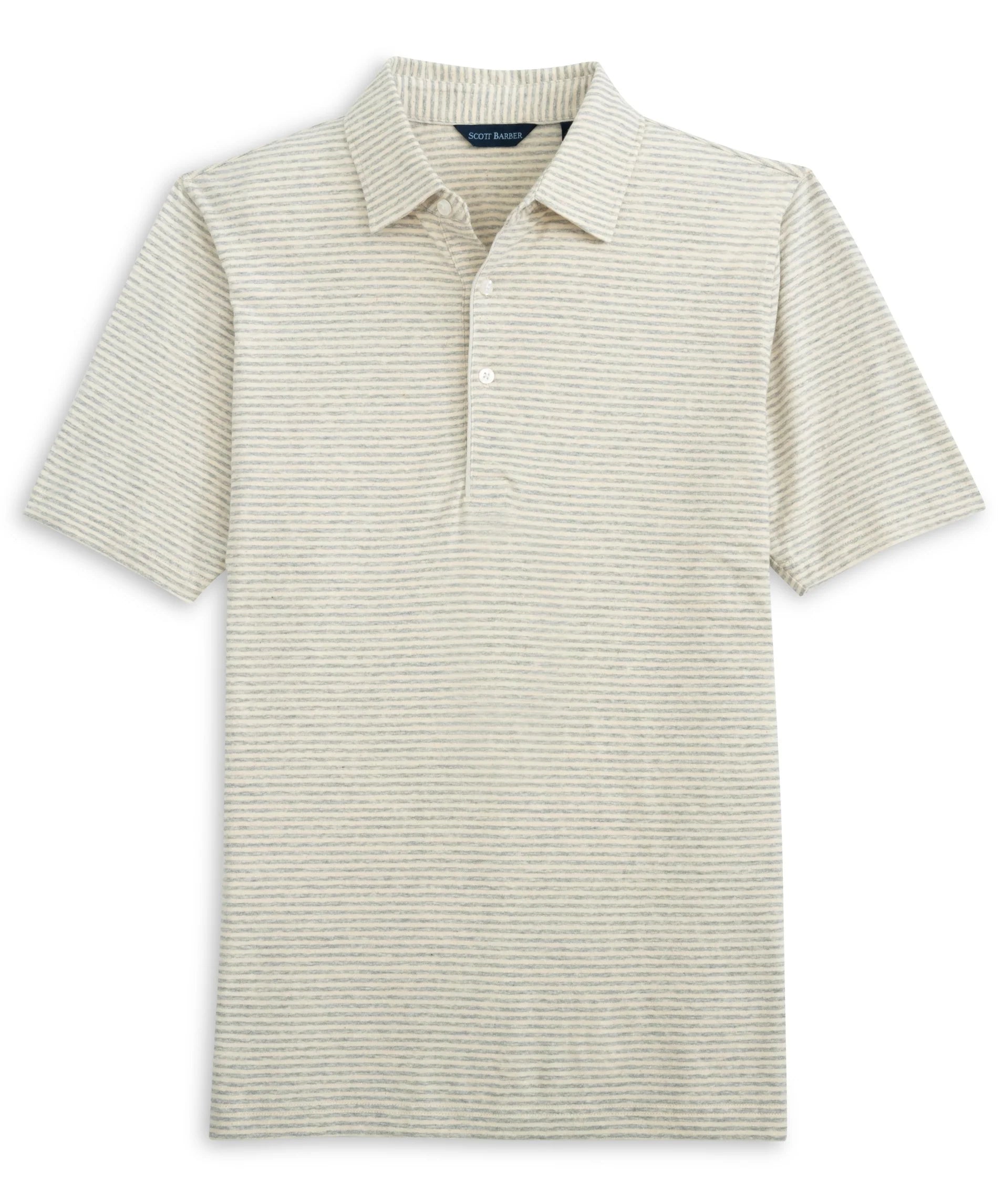 Linen/ cotton Stripe Polo