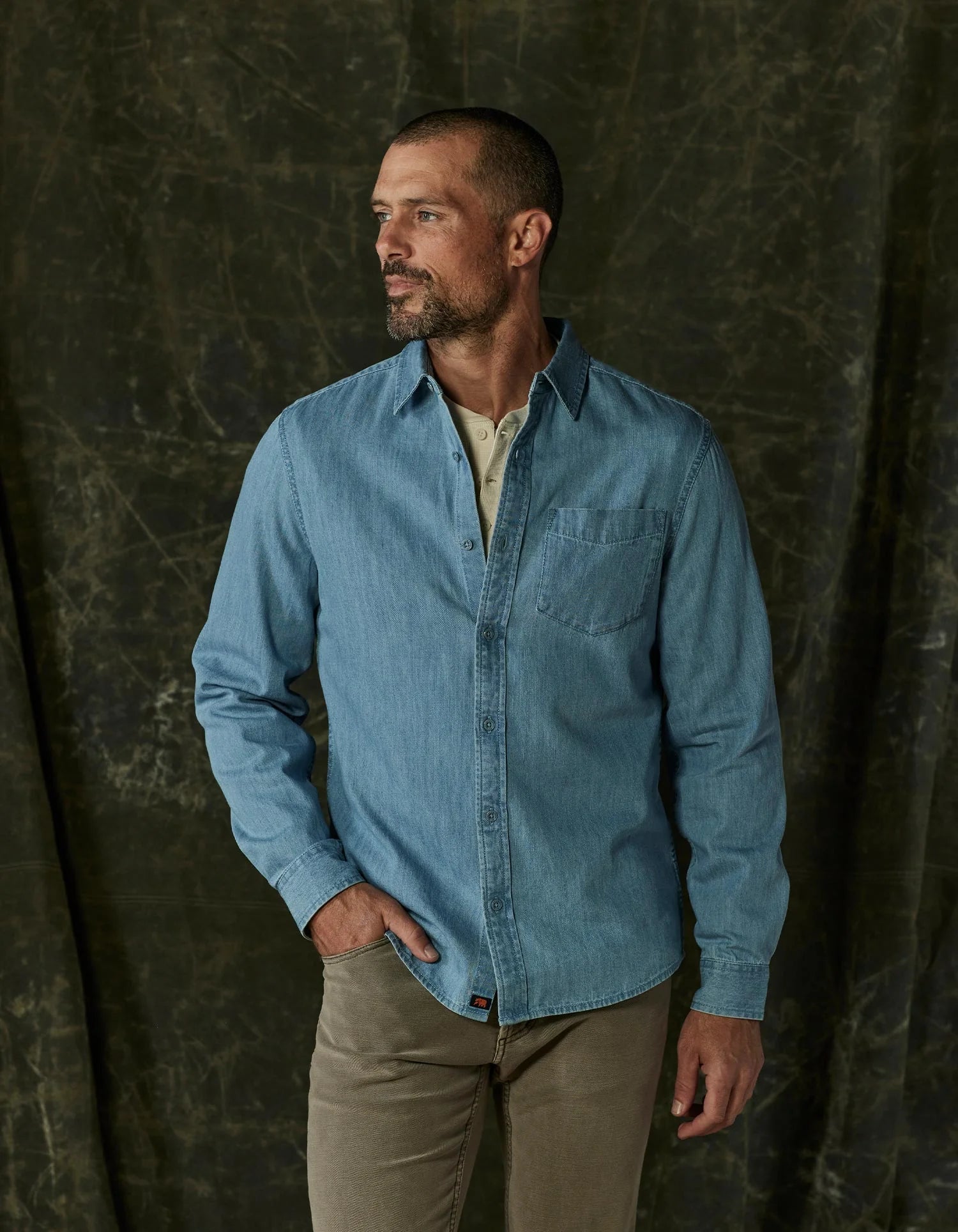 Cotton Denim LS Button Up