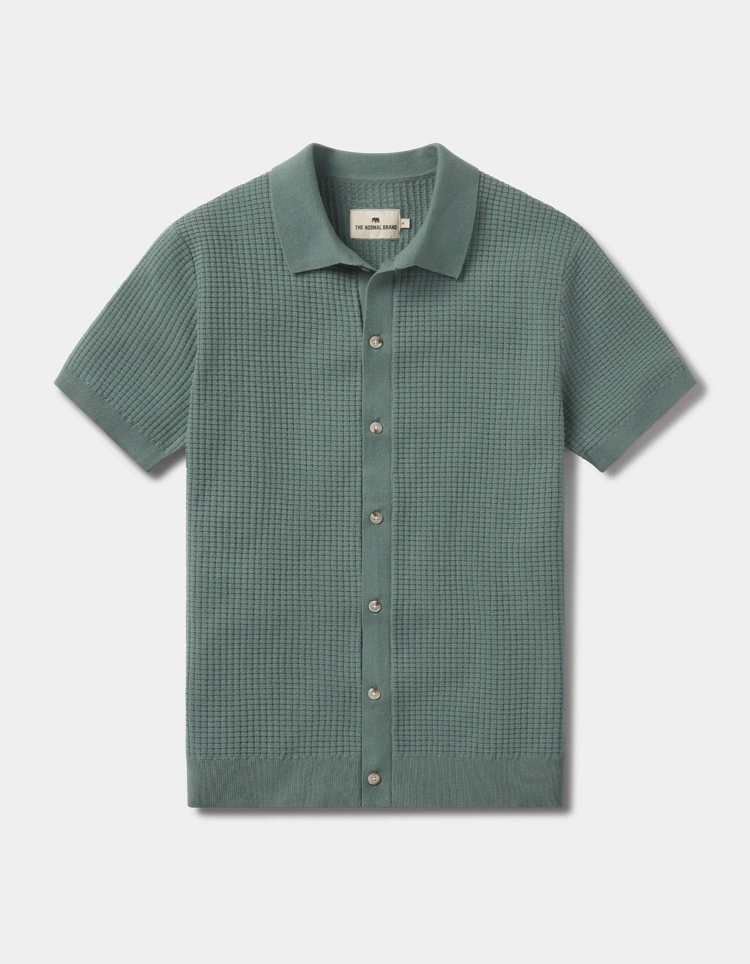 Waffle Stitch Button Up