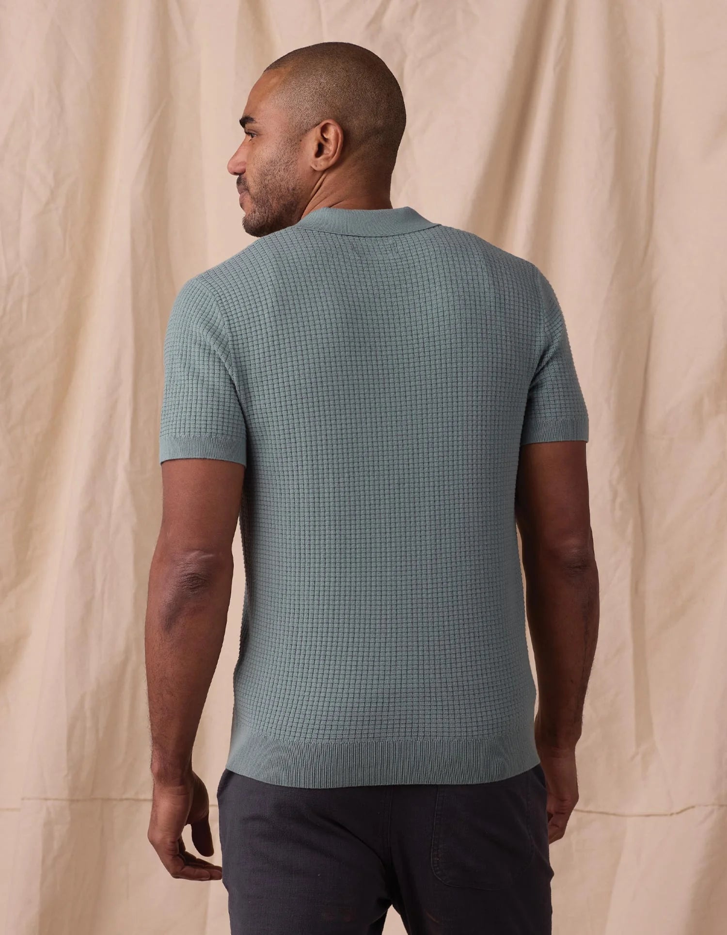 Waffle Stitch Button Up