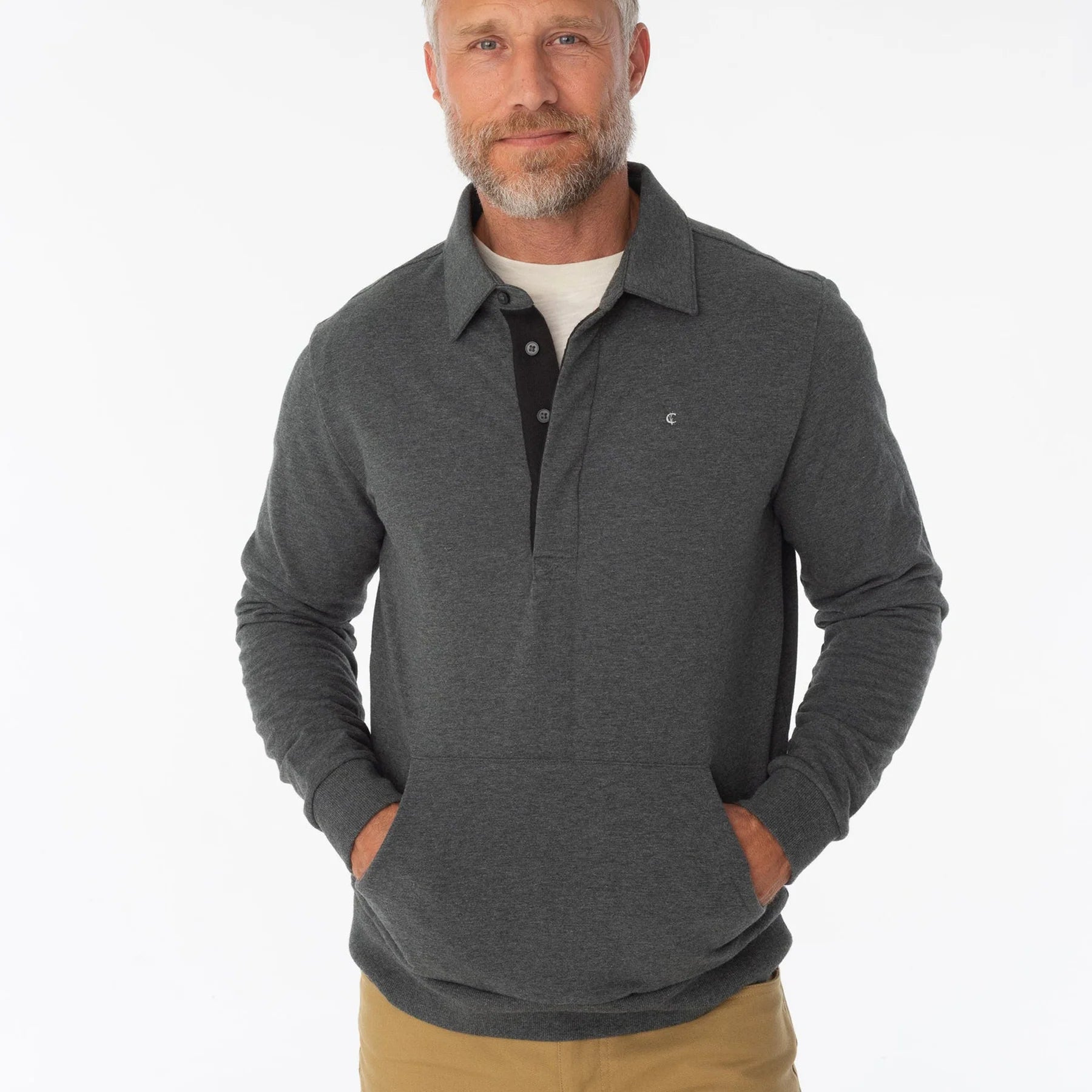 Terry Fleece collared sweathirt