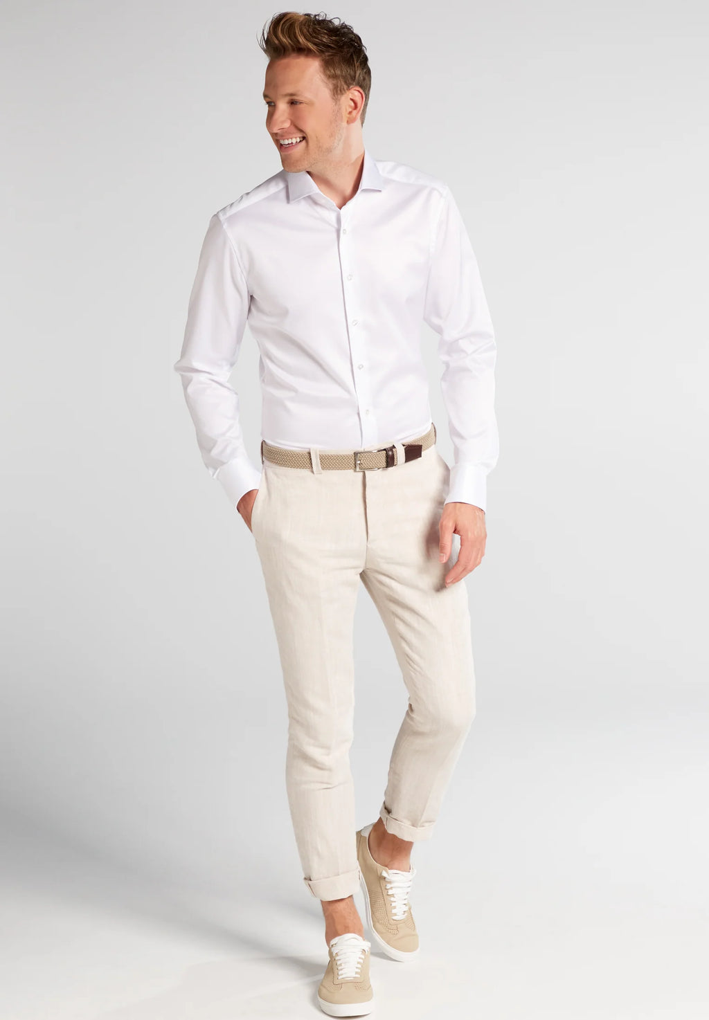 Luxury shirt slim fit cutaway collar
