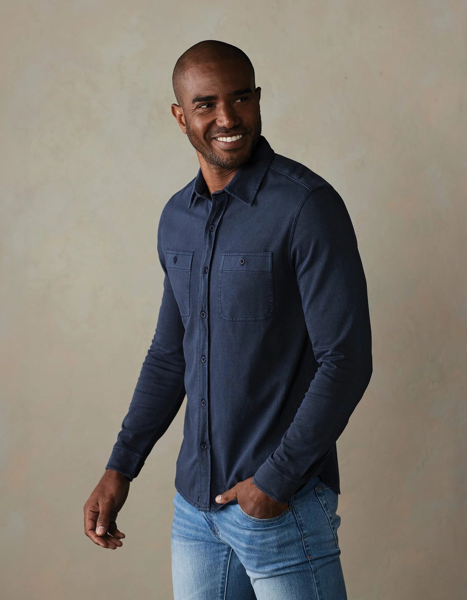 Lennox Jersey Button Up