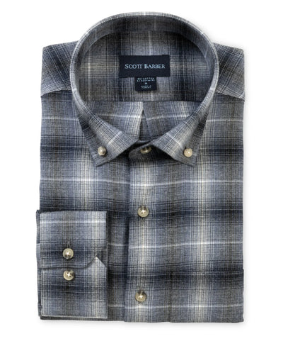 Cotton/Cashmere Flannel Ombre Plaid
