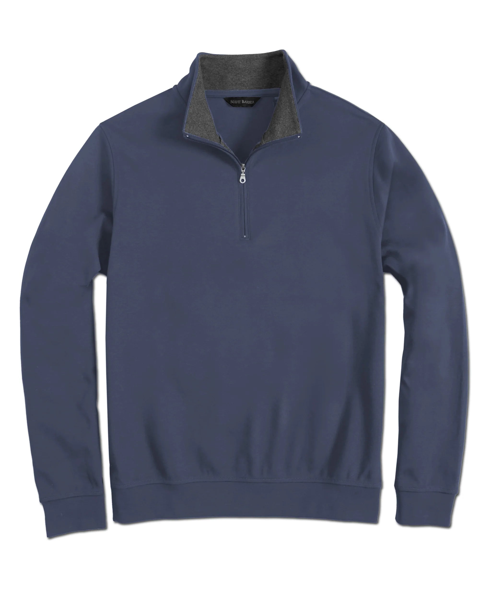 Pima Interlock 1/4 Zip Mock – Gray Clothier