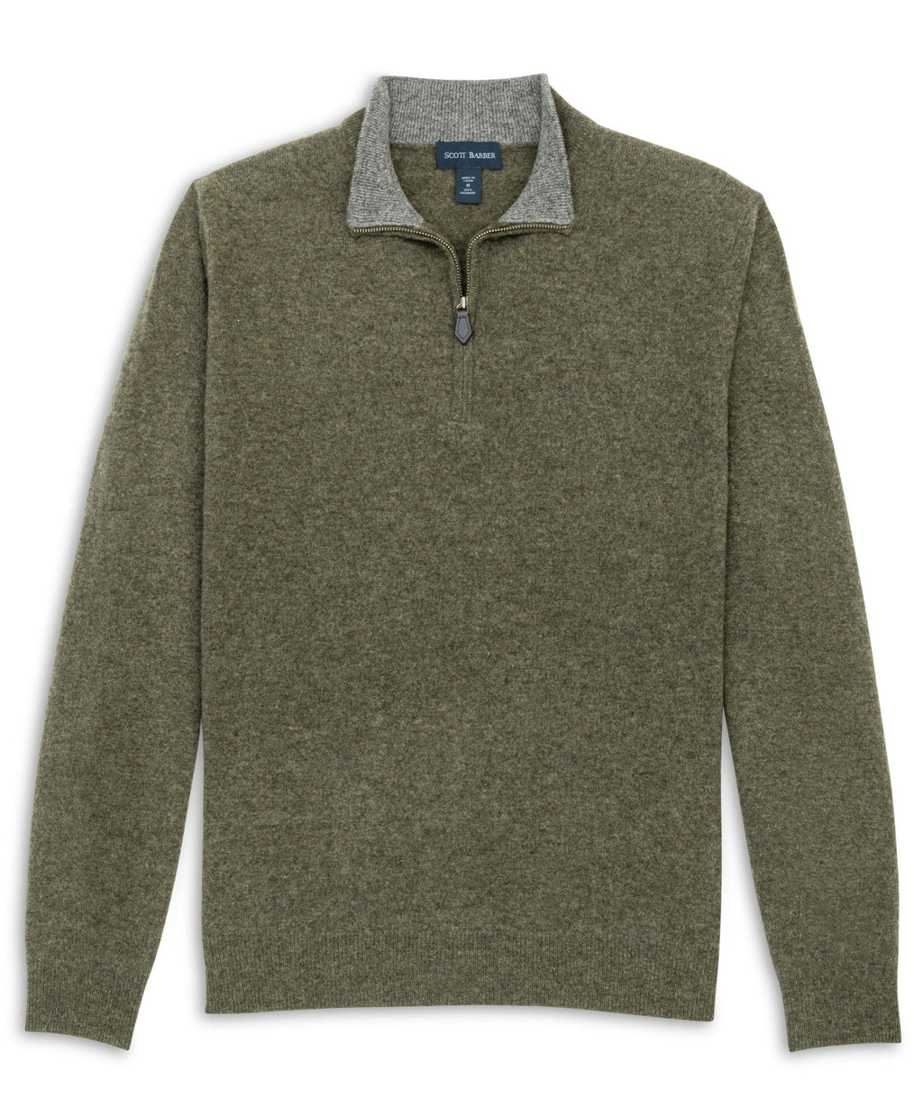 Fine Gauge Cashmere Zip Mock Sweater