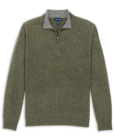 Fine Gauge Cashmere Zip Mock Sweater