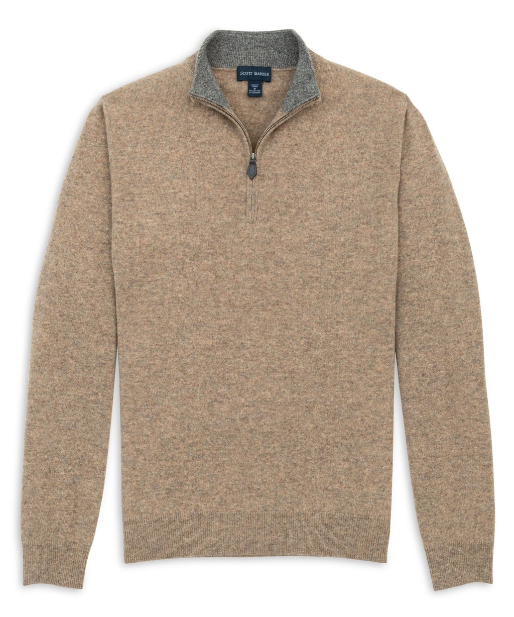 Fine Gauge Cashmere Zip Mock Sweater