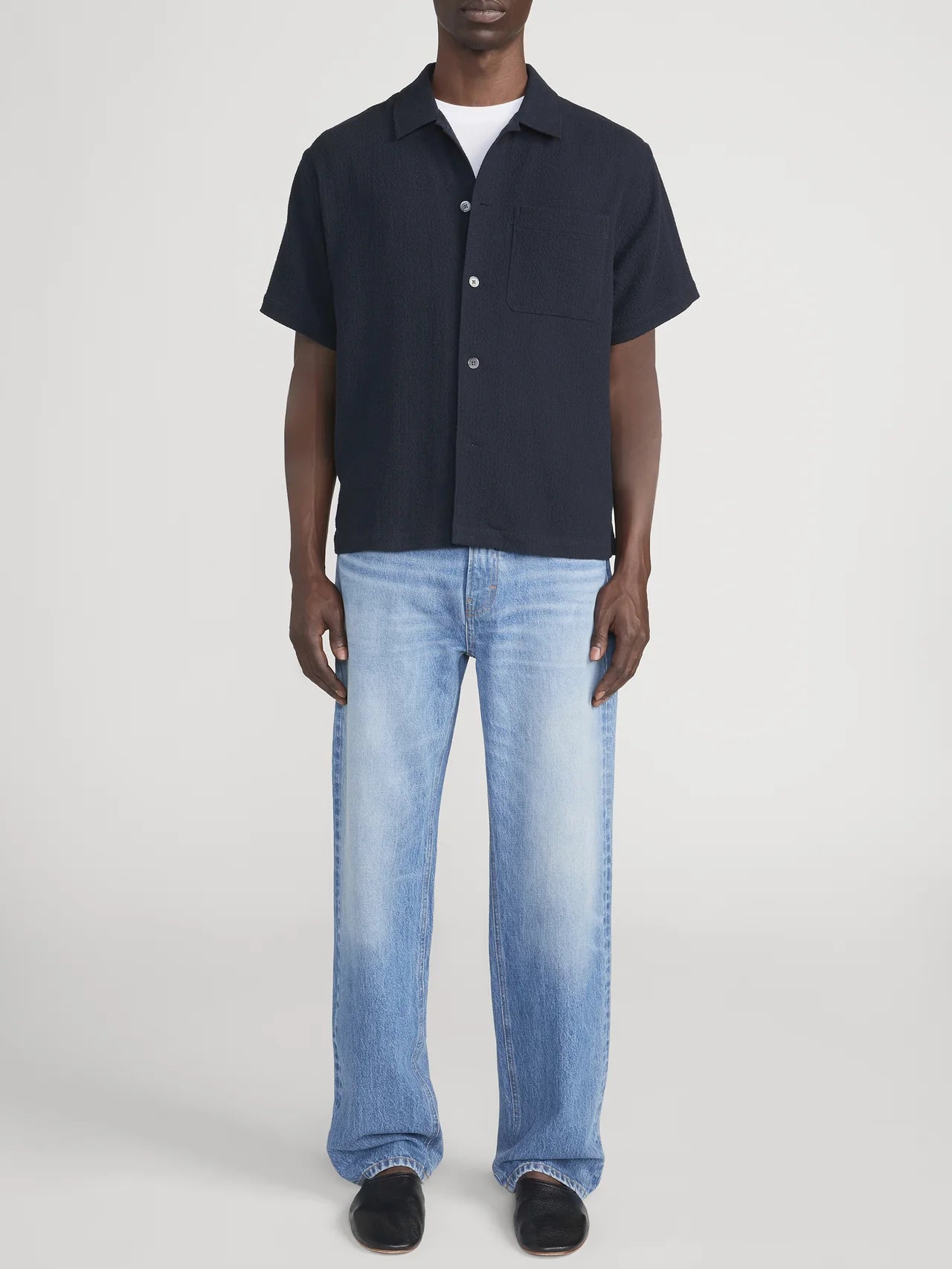 open weave dress shirt Poplin Open Weave Sleeve Detail Shirt White / M