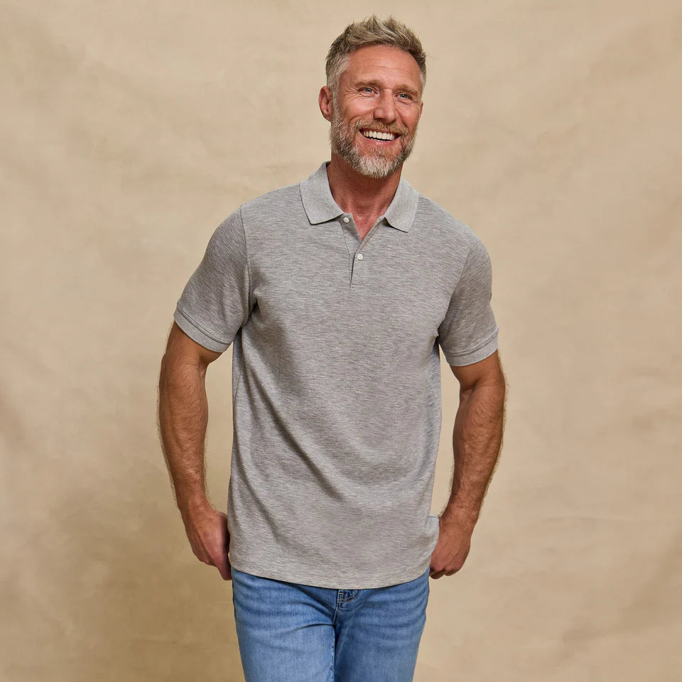 THE YATES - SAND WASHED DOUBLE KNIT SS POLO