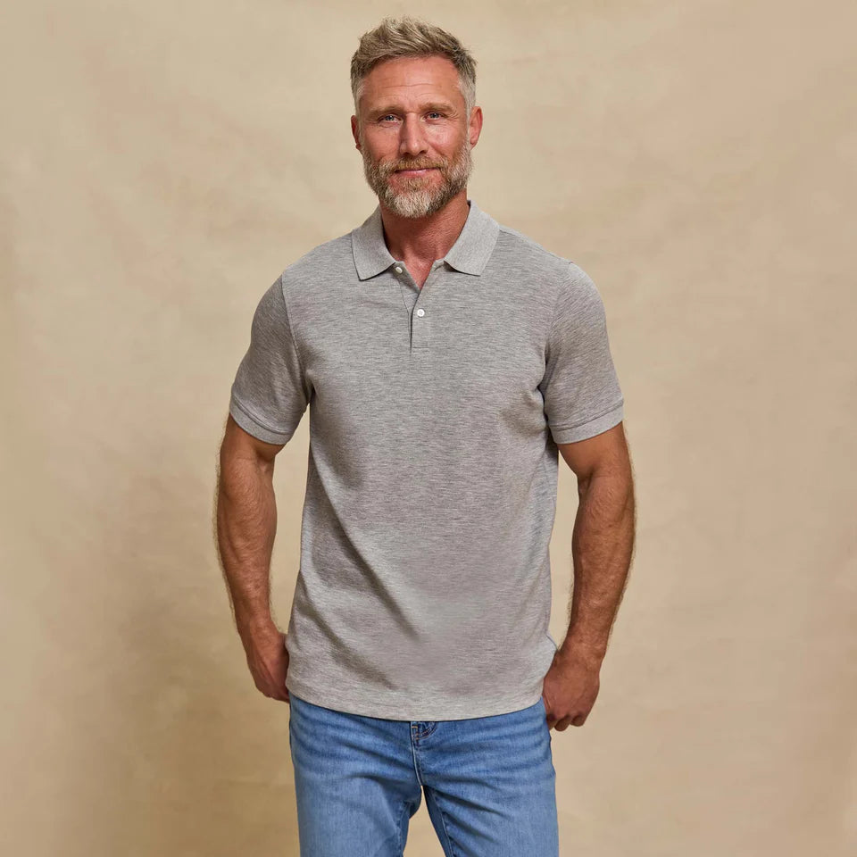 THE YATES - SAND WASHED DOUBLE KNIT SS POLO