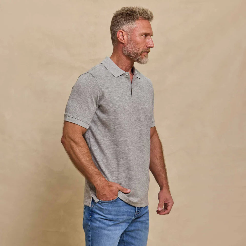 THE YATES - SAND WASHED DOUBLE KNIT SS POLO