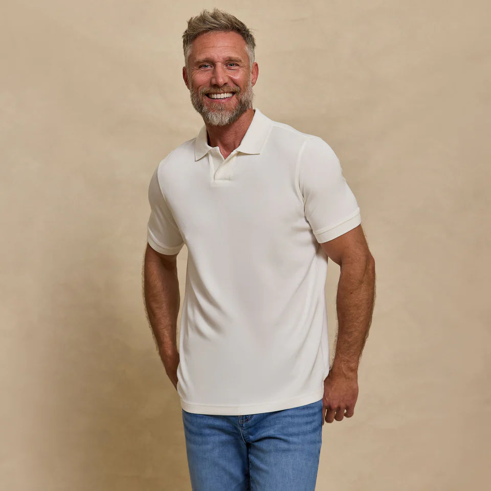 THE YATES - SAND WASHED DOUBLE KNIT SS POLO