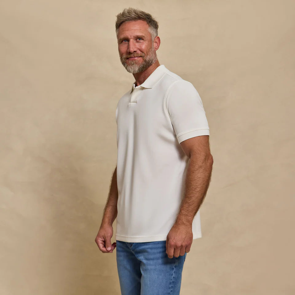 THE YATES - SAND WASHED DOUBLE KNIT SS POLO