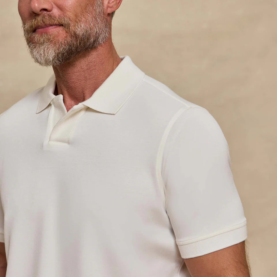 THE YATES - SAND WASHED DOUBLE KNIT SS POLO
