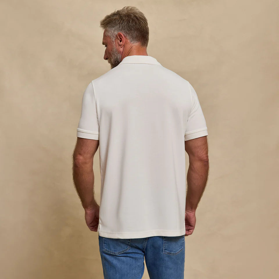 THE YATES - SAND WASHED DOUBLE KNIT SS POLO