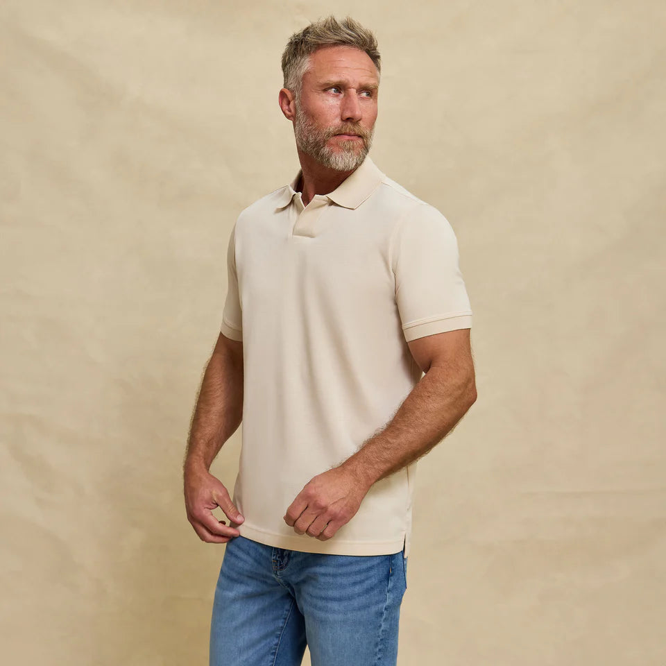 THE YATES - SAND WASHED DOUBLE KNIT SS POLO