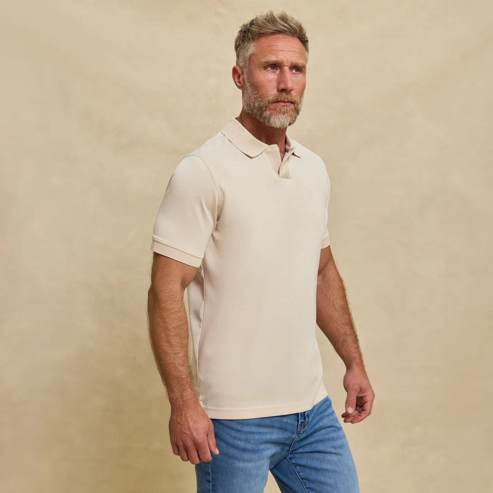 THE YATES - SAND WASHED DOUBLE KNIT SS POLO