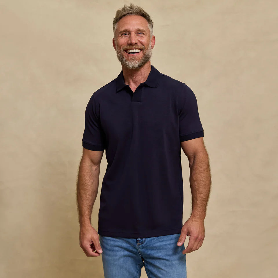 THE YATES - SAND WASHED DOUBLE KNIT SS POLO