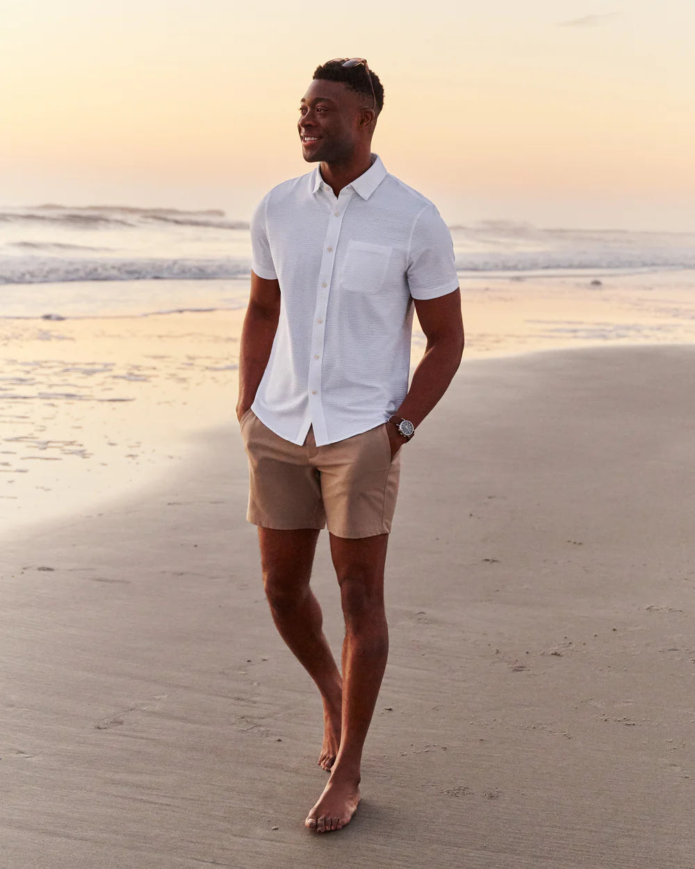 Commuter® Seersucker Short Sleeve Button Down