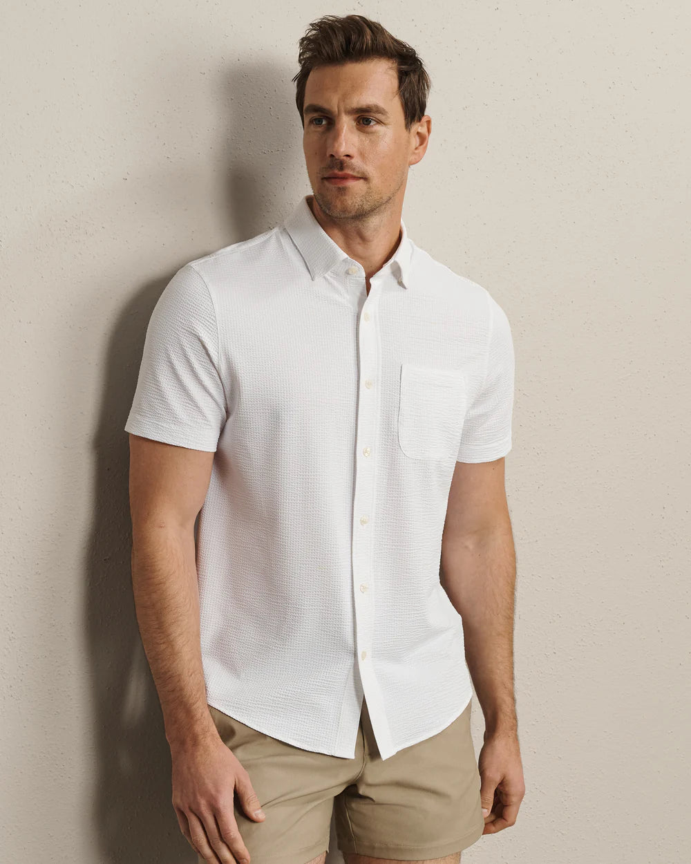 Commuter® Seersucker Short Sleeve Button Down