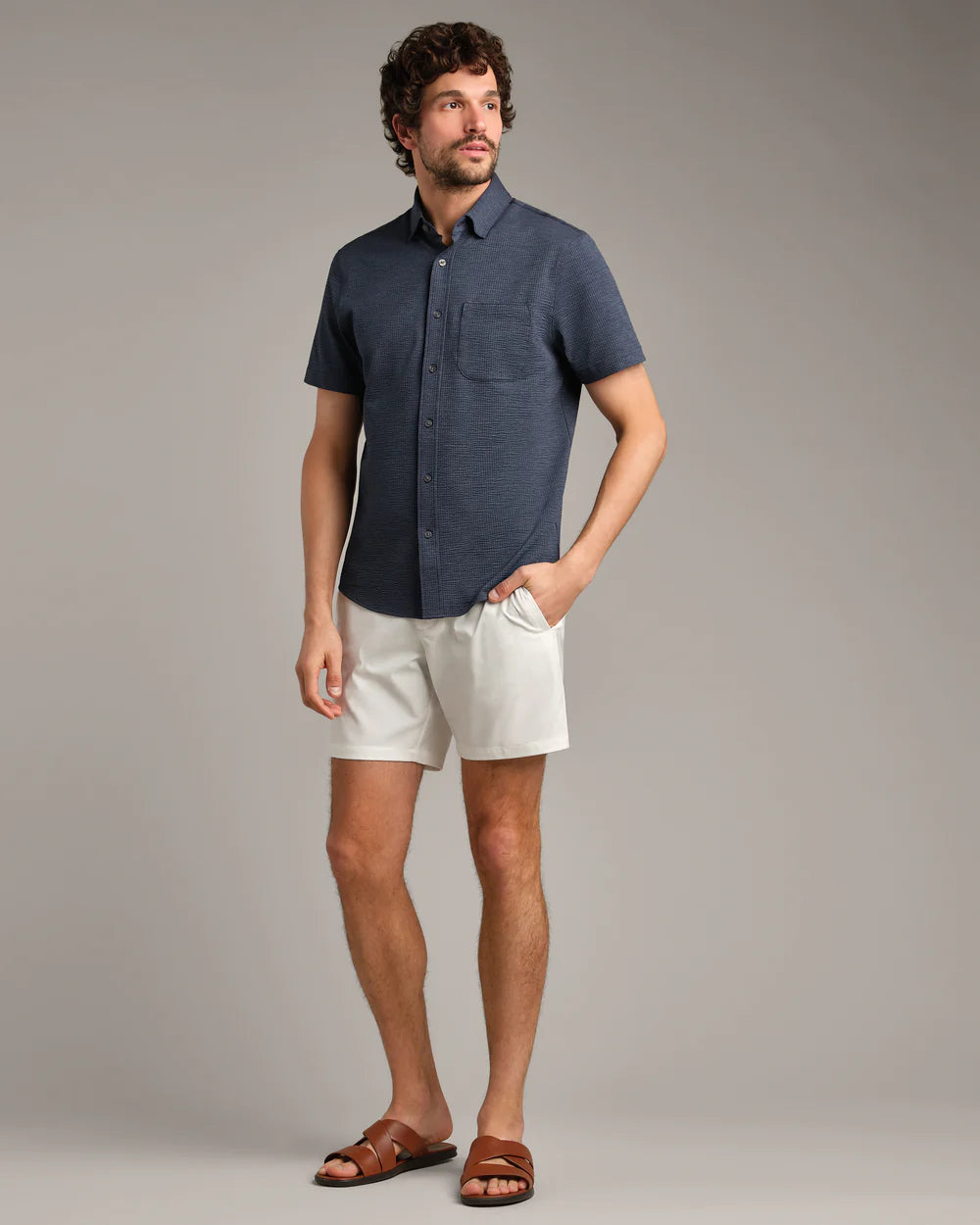 Commuter® Seersucker Short Sleeve Button Down