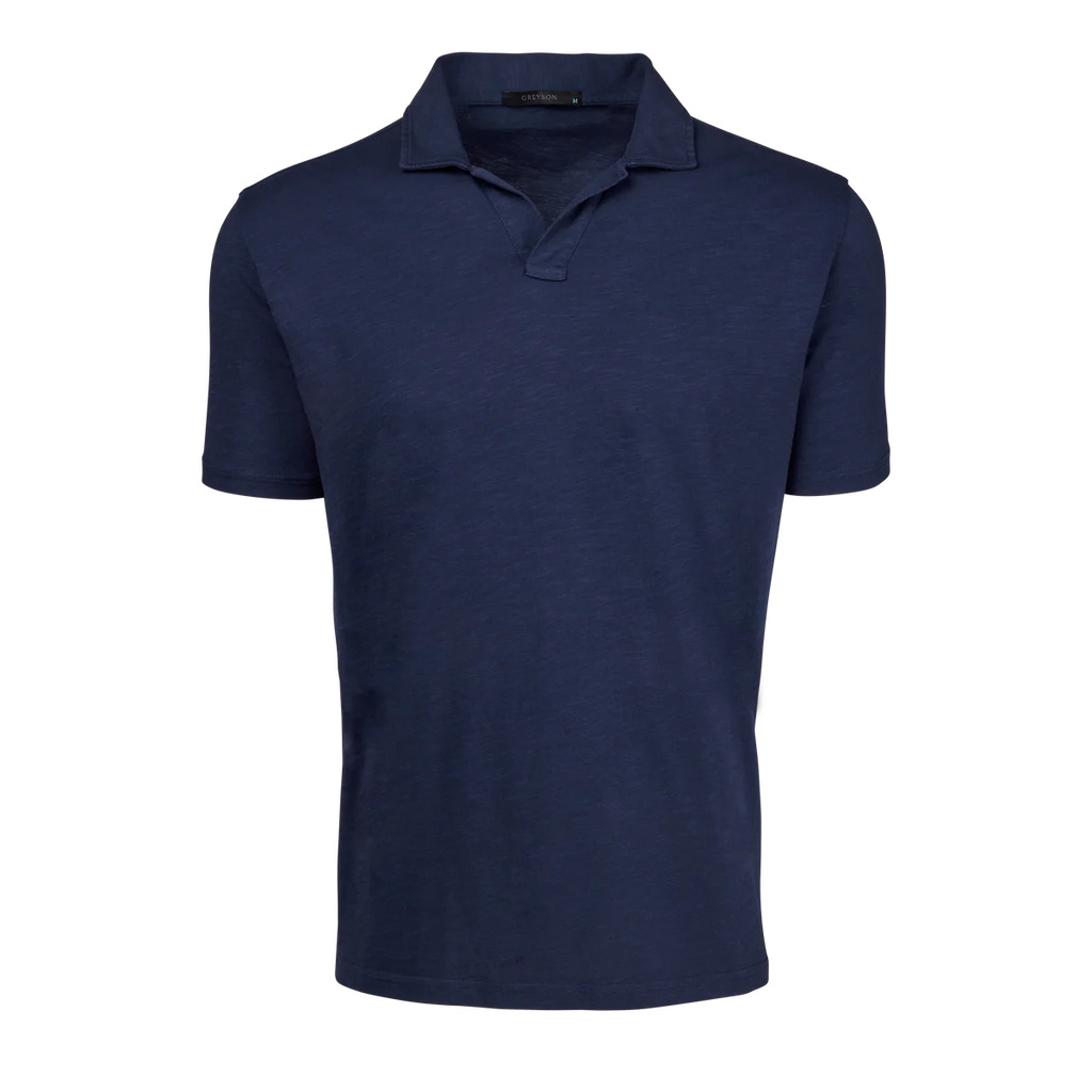 Alpha Slub Johnny Collar Short Sleeve Polo