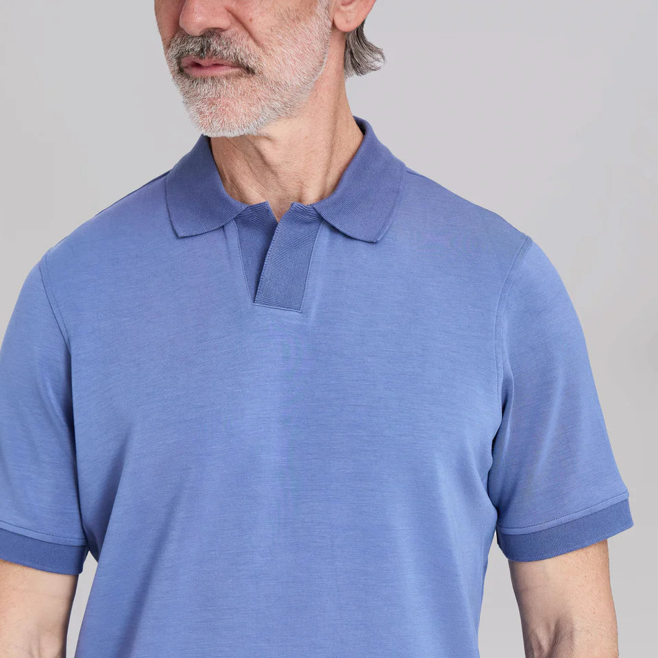 THE YATES - SAND WASHED DOUBLE KNIT SS POLO