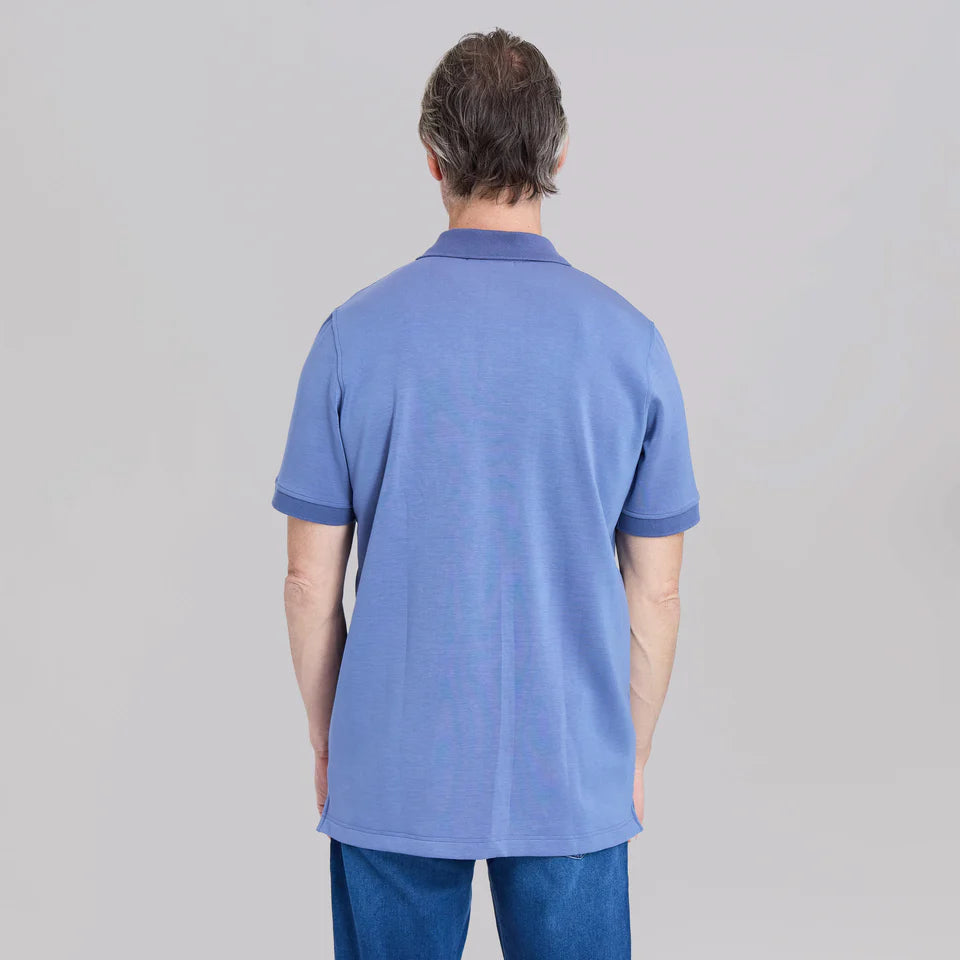 THE YATES - SAND WASHED DOUBLE KNIT SS POLO
