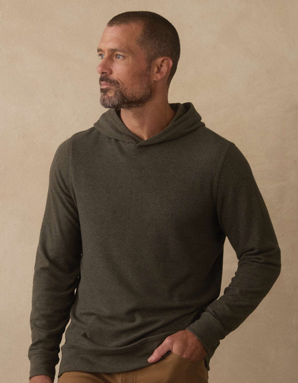 Brushed Textured Knit Hoodie in