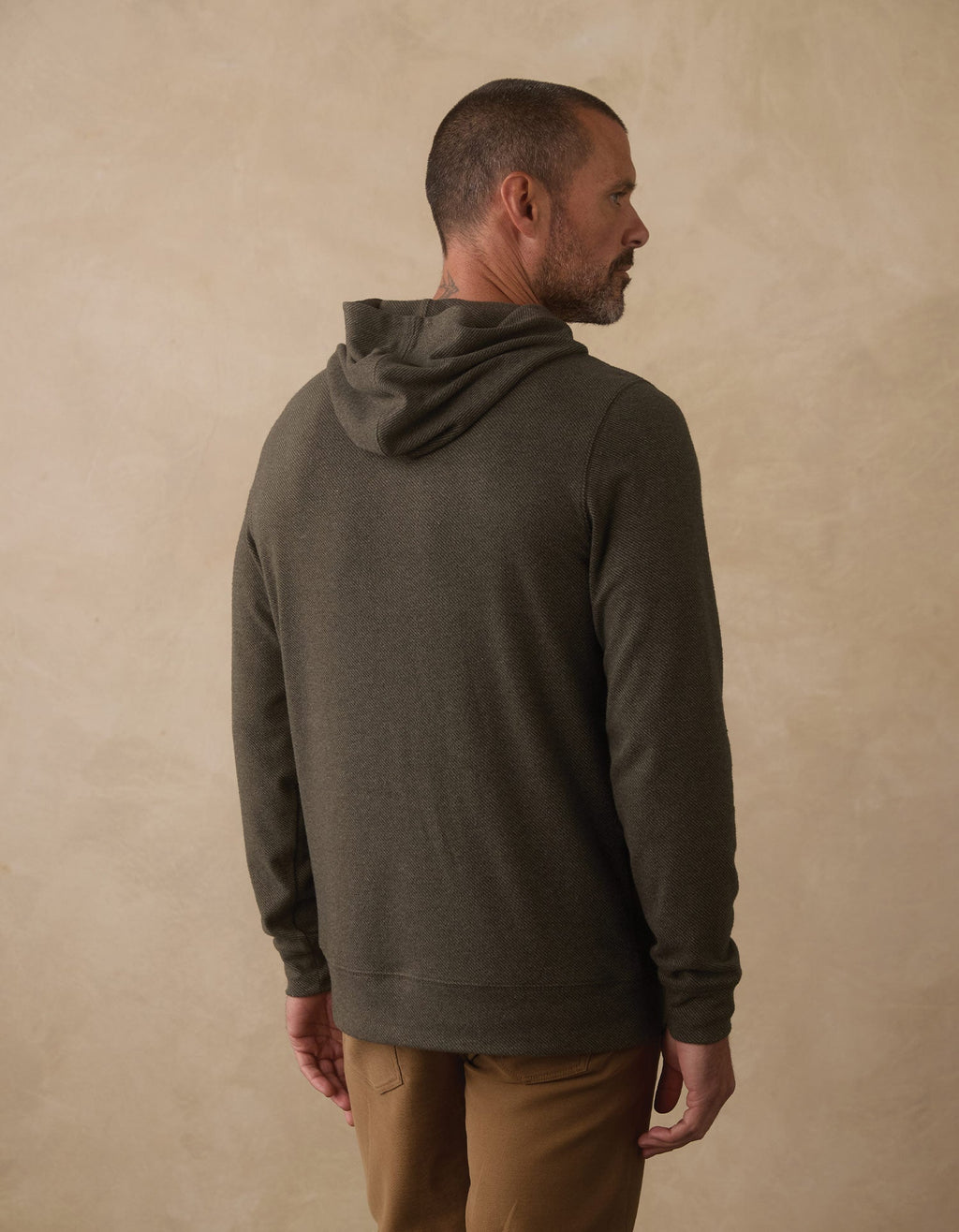 Brushed Textured Knit Hoodie in