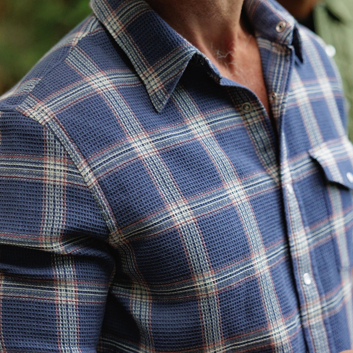 Waffle Plaid Pearl Snap