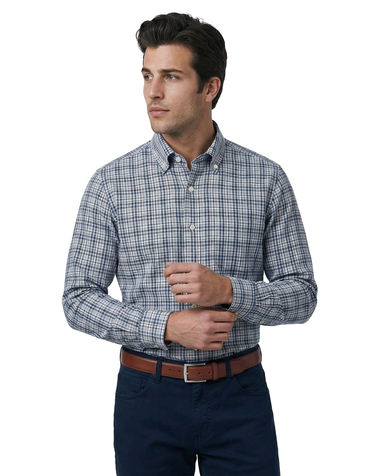 Newport Poplin Heathered Plaid